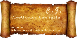 Czvetkovics Gabriella névjegykártya